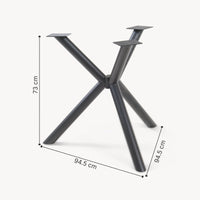 Telaio per Tavolo Viserinna 'Fai da Te' Struttura a Gambe Incrociate in Acciaio - Nero [en.casa]