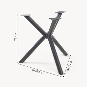 Telaio per Tavolo Viserinna 'Fai da Te' Struttura a Gambe Incrociate in Acciaio - Nero [en.casa]