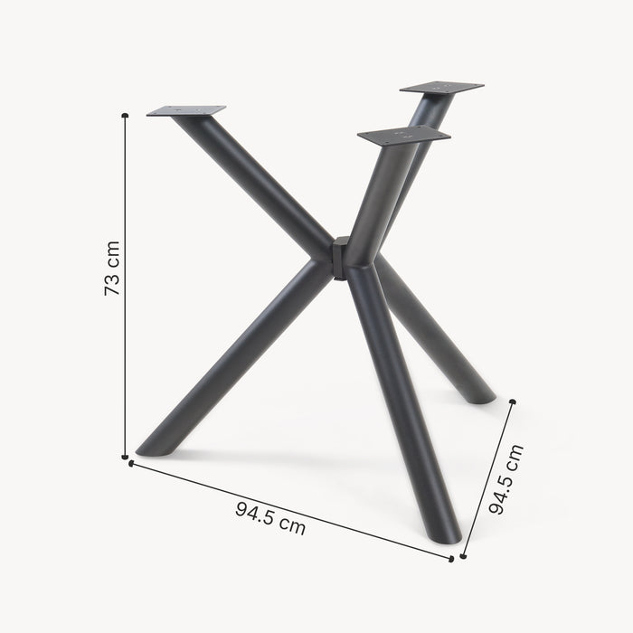 Telaio per Tavolo Viserinna 'Fai da Te' Struttura a Gambe Incrociate in Acciaio - Nero [en.casa]