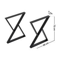 Set di 2 Gambe Karvia per Mobili Fai da Te Altezza 72 cm Acciaio Nero [en.casa]