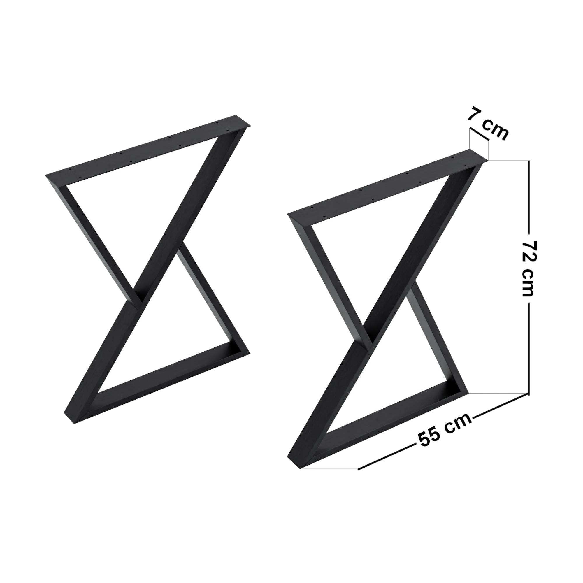 Set di 2 Gambe Karvia per Mobili Fai da Te Altezza 72 cm Acciaio Nero [en.casa]