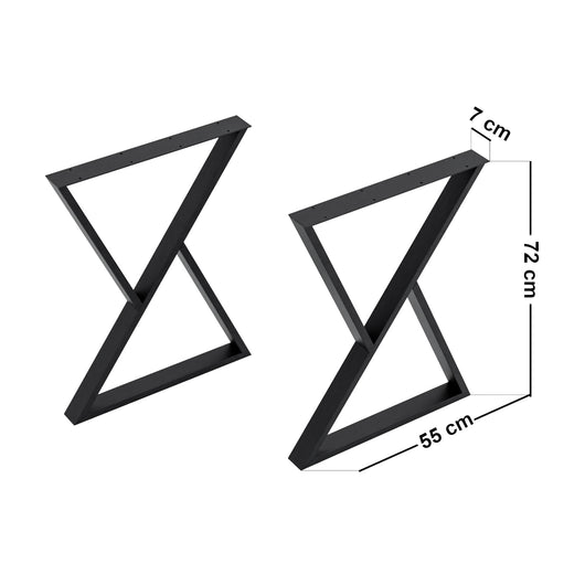 Set di 2 Gambe Karvia per Mobili Fai da Te Altezza 72 cm Acciaio Nero [en.casa]