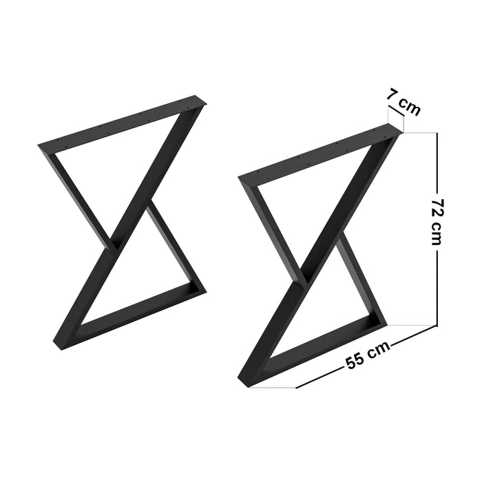 Set di 2 Gambe Karvia per Mobili Fai da Te Altezza 72 cm Acciaio Nero [en.casa]