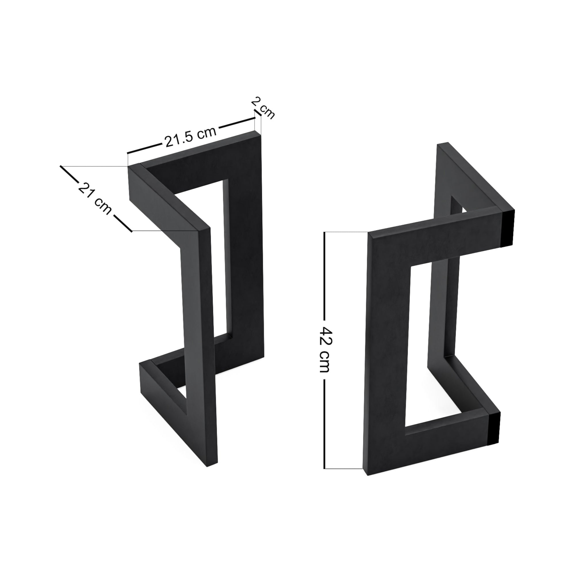 Set di 2 Gambe Kaskinen per Mobili Fai da Te Altezza 42 cm Acciaio Nero [en.casa]