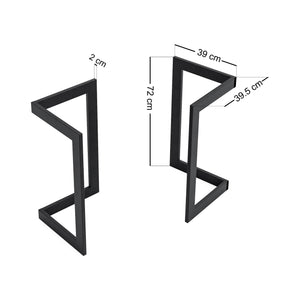 Set di 2 Gambe Kaskinen per Mobili Fai da Te Altezza 72 cm Acciaio Nero [en.casa]