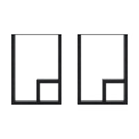 Set di 2 Gambe Kauhava per Mobili Fai da Te Altezza 42 cm Rettangolare Acciaio Nero [en.casa]