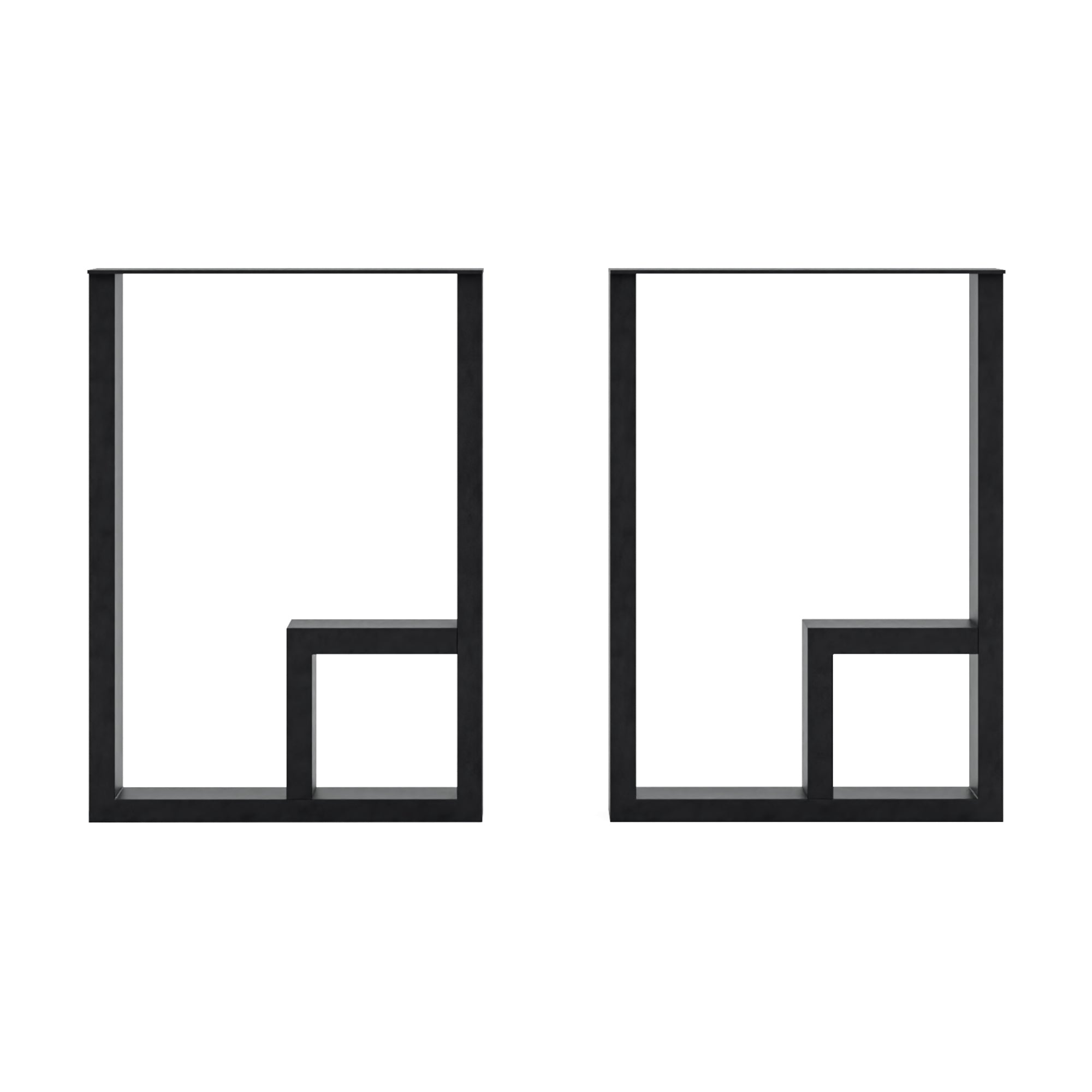 Set di 2 Gambe Kauhava per Mobili Fai da Te Altezza 42 cm Rettangolare Acciaio Nero [en.casa]