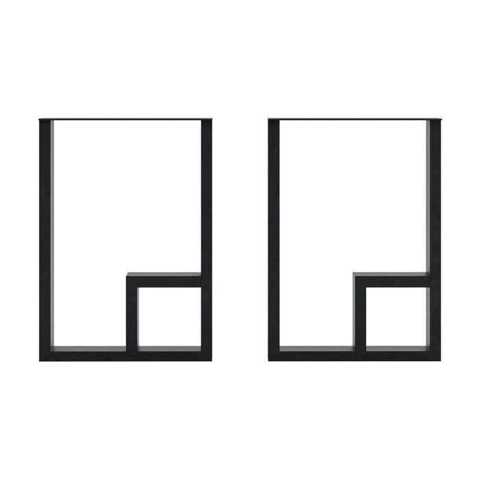 Set di 2 Gambe Kauhava per Mobili Fai da Te Altezza 42 cm Rettangolare Acciaio Nero [en.casa]