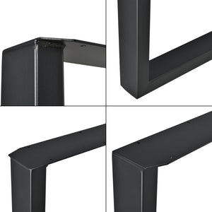 Set di 2 Gambe Rettangolari 'Makers' in Acciaio per Mobili Fai da Te (LxA) 100 x 72 cm - Nero [en.casa]