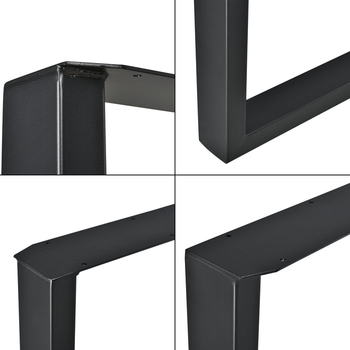 Set di 2 Gambe Rettangolari 'Makers' in Acciaio per Mobili Fai da Te (LxA) 100 x 72 cm - Nero [en.casa]