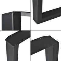 Set di 2 Gambe Rettangolari 'Makers' in Acciaio per Mobili Fai da Te (LxA) 40 x 43 cm - Nero [en.casa]
