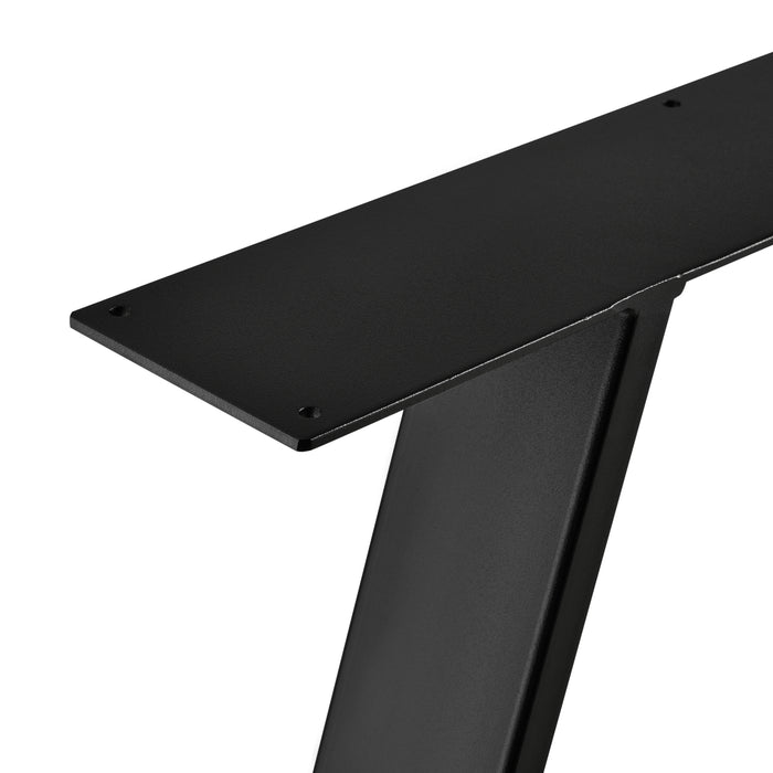 Set di 2 Gambe in Acciaio per Mobili Fai da Te - Altezza 72 cm - Trapezoidale incl. Feltrini - Nero [en.casa]