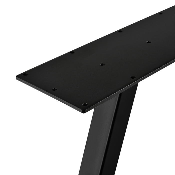 Set di 2 Gambe in Acciaio per Mobili Fai da Te - Altezza 72 cm - incl. Feltrini - Nero [en.casa]