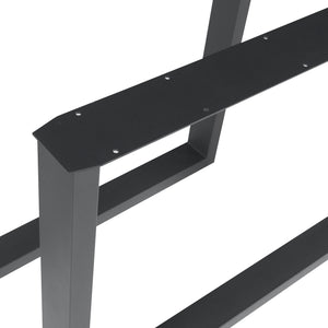 Set di 2 Gambe Rettangolari Makers per Mobili Fai da Te 72 x 90 cm Acciaio Nero [en.casa]