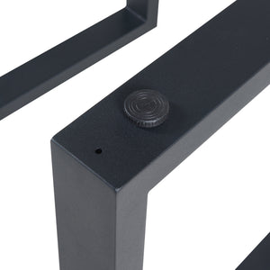 Set di 2 Gambe Rettangolari Makers per Mobili Fai da Te 72 x 60 cm Acciaio Nero [en.casa]