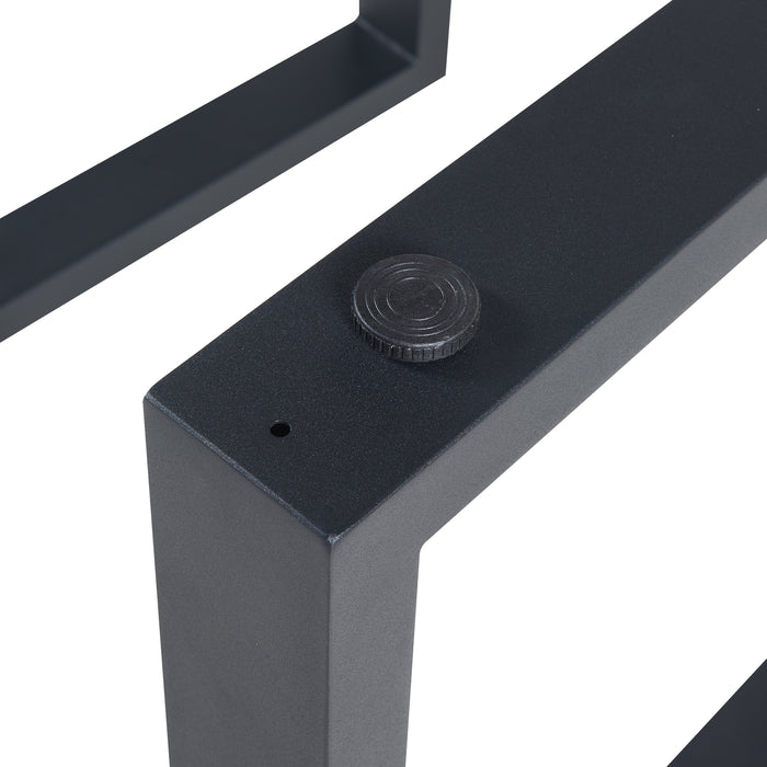 Set di 2 Gambe Rettangolari Makers per Mobili Fai da Te 72 x 60 cm Acciaio Nero [en.casa]