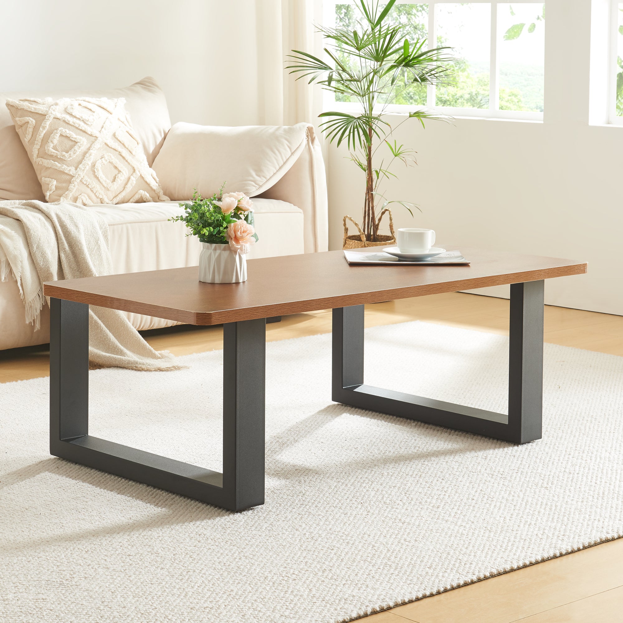 Set di 2 Gambe Rettangolari Makers per Mobili Fai da Te 40 x 64 cm Acciaio Nero [en.casa]