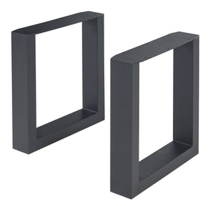Set di 2 Gambe Rettangolari Makers per Mobili Fai da Te 43 x 40 cm Acciaio Nero [en.casa]