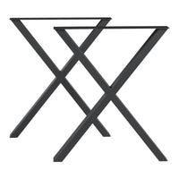 Set Greith di 2 Gambe a X per Mobili Fai da Te (AxL) 72 x 59 cm in Acciaio - Nero [en.casa]