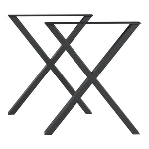 Set Greith di 2 Gambe a X per Mobili Fai da Te (AxL) 72 x 59 cm in Acciaio - Nero [en.casa]