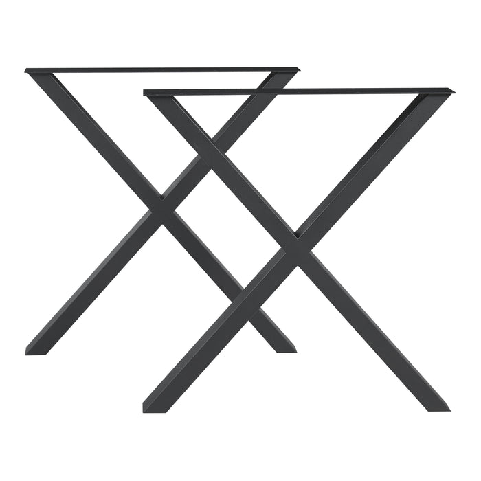 Set Greith di 2 Gambe a X per Mobili Fai da Te (AxL) 72 x 79 cm in Acciaio - Nero [en.casa]