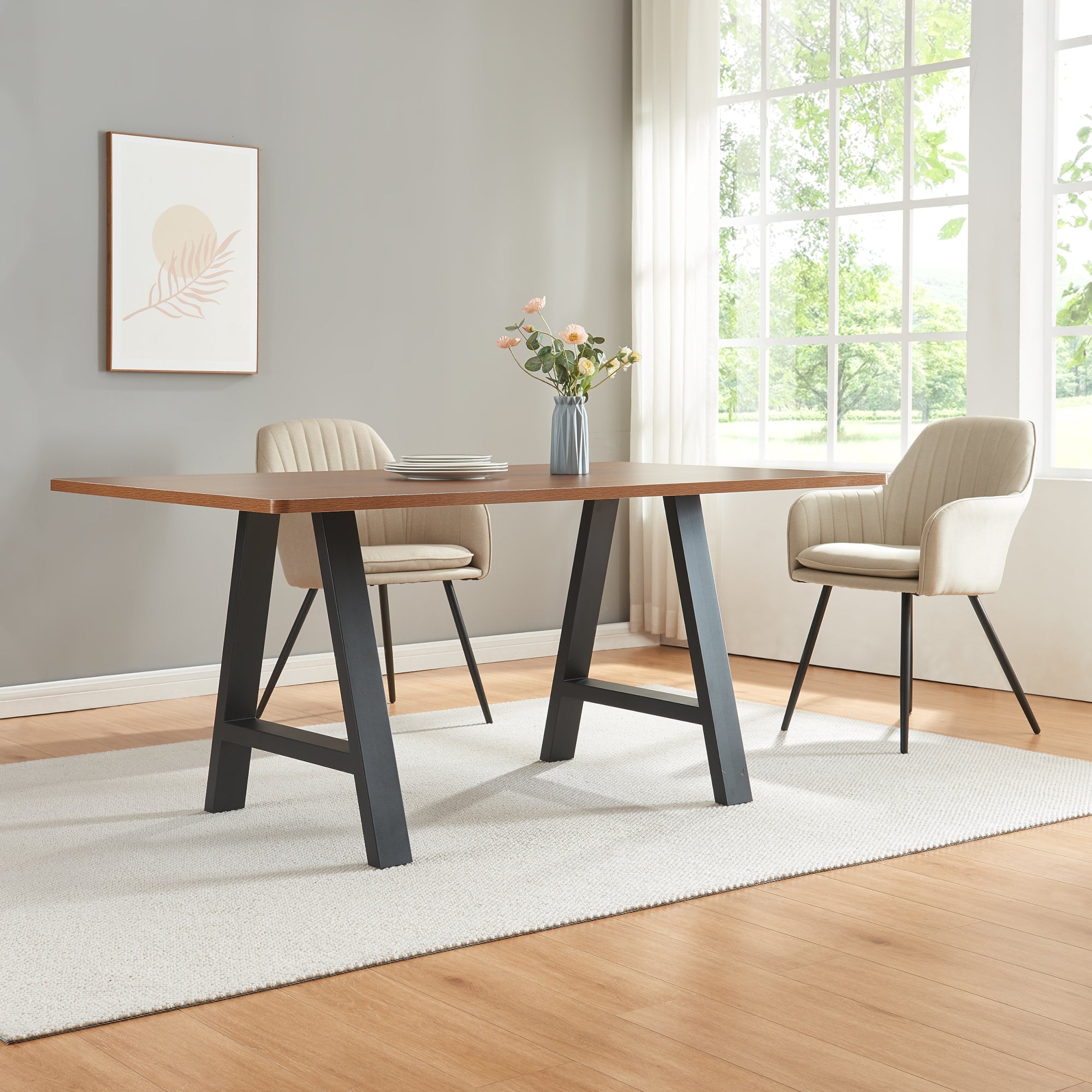 Set Eschau di 2 Gambe per Mobili 'Fai da Te' in Acciaio (AxL) 72 x 70 - Nero [en.casa]