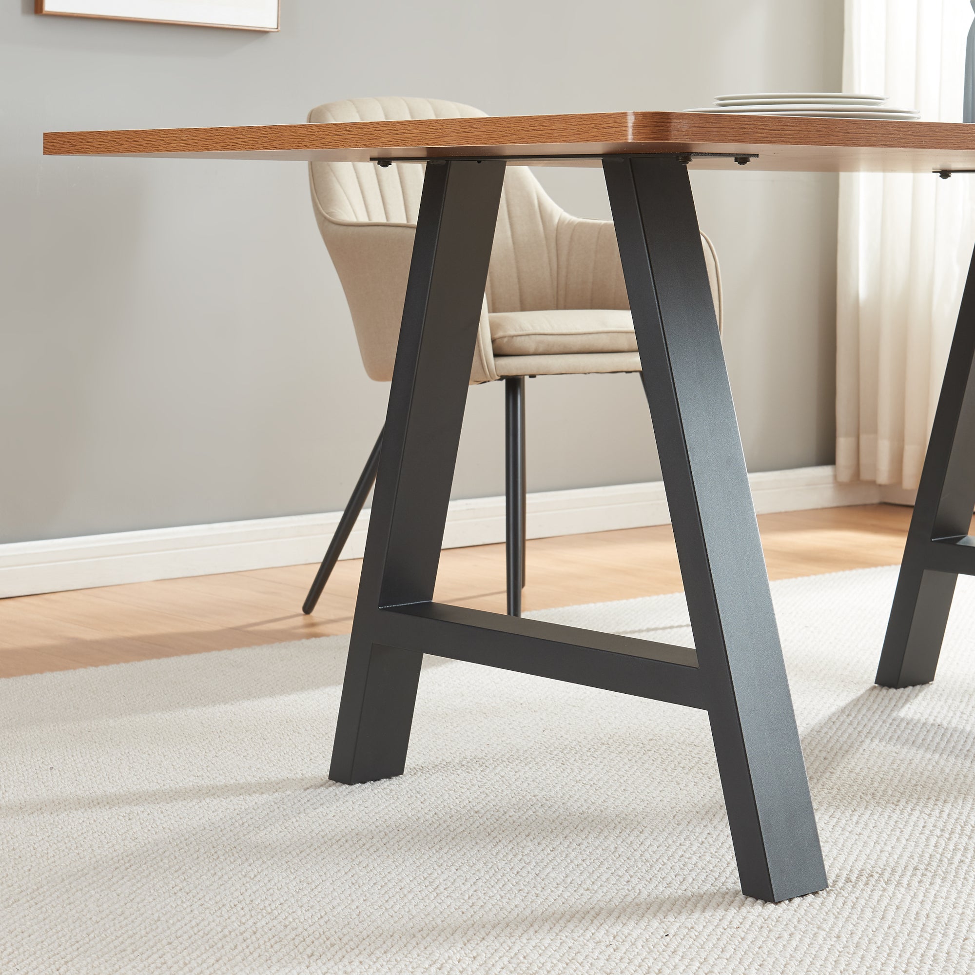 Set Eschau di 2 Gambe per Mobili 'Fai da Te' in Acciaio (AxL) 72 x 70 - Nero [en.casa]