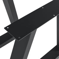 Set Eschau di 2 Gambe per Mobili 'Fai da Te' in Acciaio (AxL) 72 x 70 - Nero [en.casa]