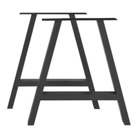 Set Eschau di 2 Gambe per Mobili 'Fai da Te' in Acciaio (AxL) 72 x 70 - Nero [en.casa]
