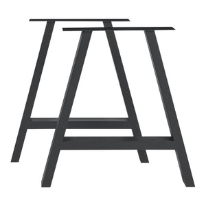 Set Eschau di 2 Gambe per Mobili 'Fai da Te' in Acciaio (AxL) 72 x 70 - Nero [en.casa]