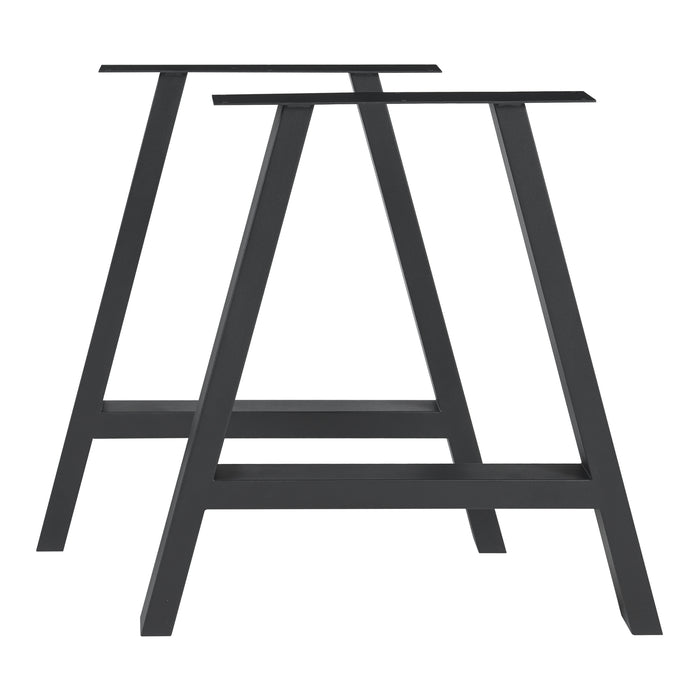 Set Eschau di 2 Gambe per Mobili 'Fai da Te' in Acciaio (AxL) 72 x 70 - Nero [en.casa]