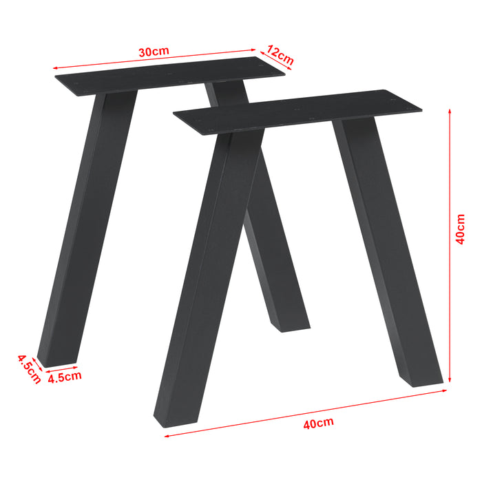 Set di 2 Gambe Heustreu per Mobili Fai da Te - Altezza 40 cm - Acciaio Nero [en.casa]