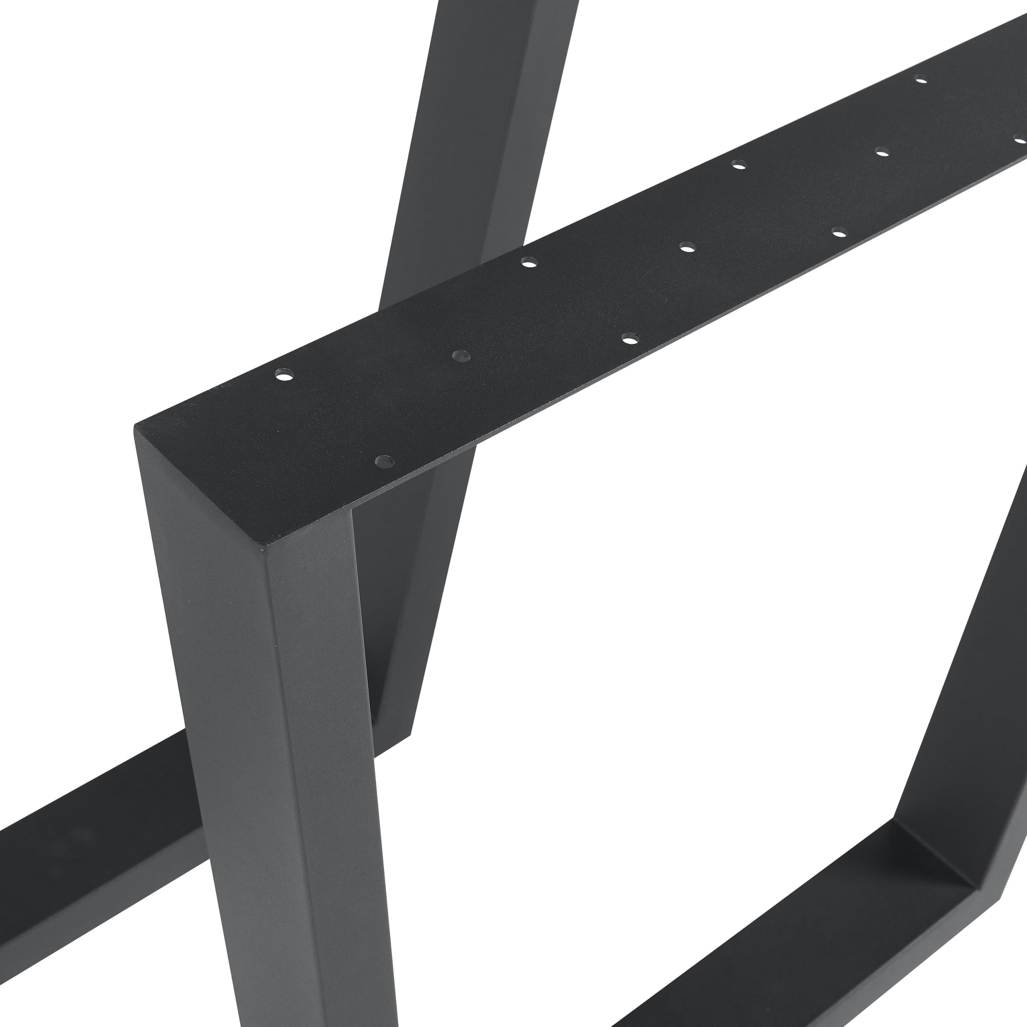 Set Lalling di 2 Gambe Trapezoidali per Mobili 'Fai da Te' in Acciaio - Altezza 72 cm - Nero [en.casa]