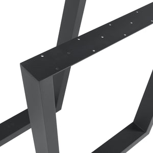 Set Lalling di 2 Gambe Trapezoidali per Mobili 'Fai da Te' in Acciaio - Altezza 72 cm - Nero [en.casa]