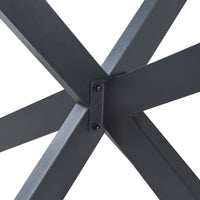 Gamba Centrale Oberau a Forma Stella per Tavolo Fai da te 150 x 78 x 71 cm Acciaio Nero [en.casa]