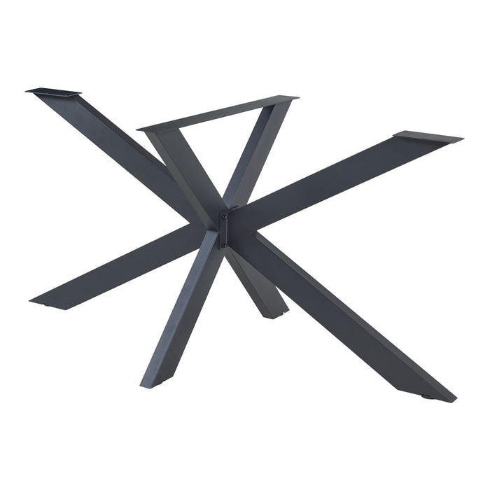 Gamba Centrale Oberau a Forma Stella per Tavolo Fai da te 150 x 78 x 71 cm Acciaio Nero [en.casa]