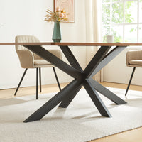 Gamba Centrale Oberau a Forma Stella per Tavolo Fai da te 120 x 68 x 71 cm Acciaio Nero [en.casa]