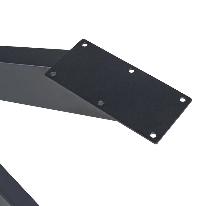 Gamba Centrale Oberau a Forma Stella per Tavolo Fai da te 120 x 68 x 71 cm Acciaio Nero [en.casa]