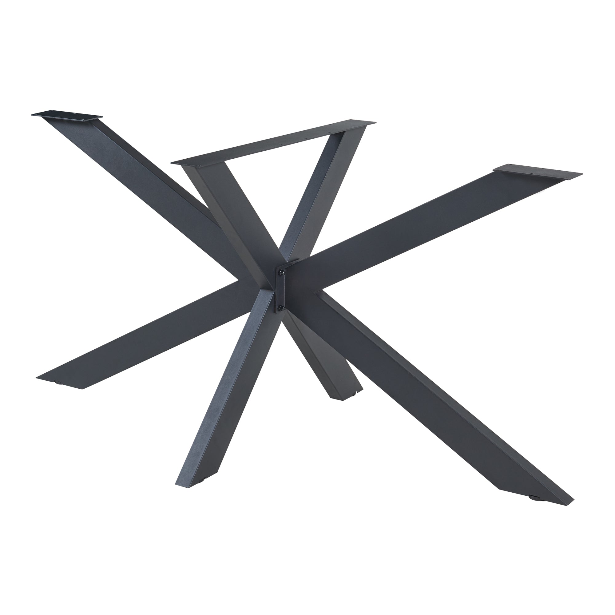 Gamba Centrale Oberau a Forma Stella per Tavolo Fai da te 120 x 68 x 71 cm Acciaio Nero [en.casa]