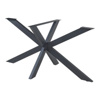 Gamba Centrale Oberau a Forma Stella per Tavolo Fai da te 120 x 68 x 71 cm Acciaio Nero [en.casa]