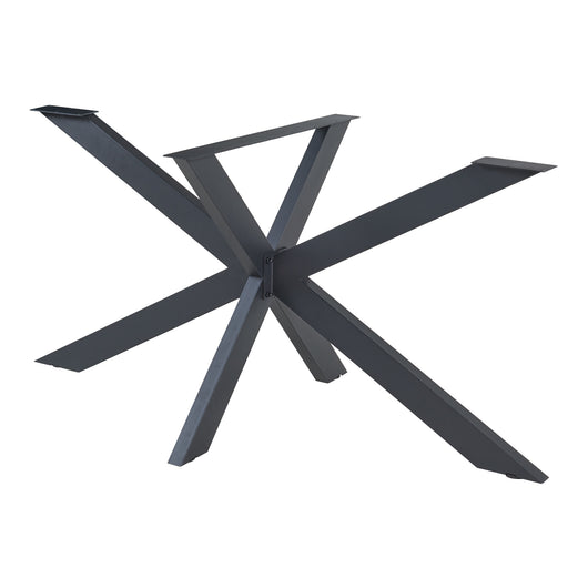 Gamba Centrale Oberau a Forma Stella per Tavolo Fai da te 120 x 68 x 71 cm Acciaio Nero [en.casa]