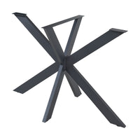 Gamba Centrale Oberau a Forma Stella per Tavolo Fai da te 85 x 85 x 71 cm Acciaio Nero [en.casa]