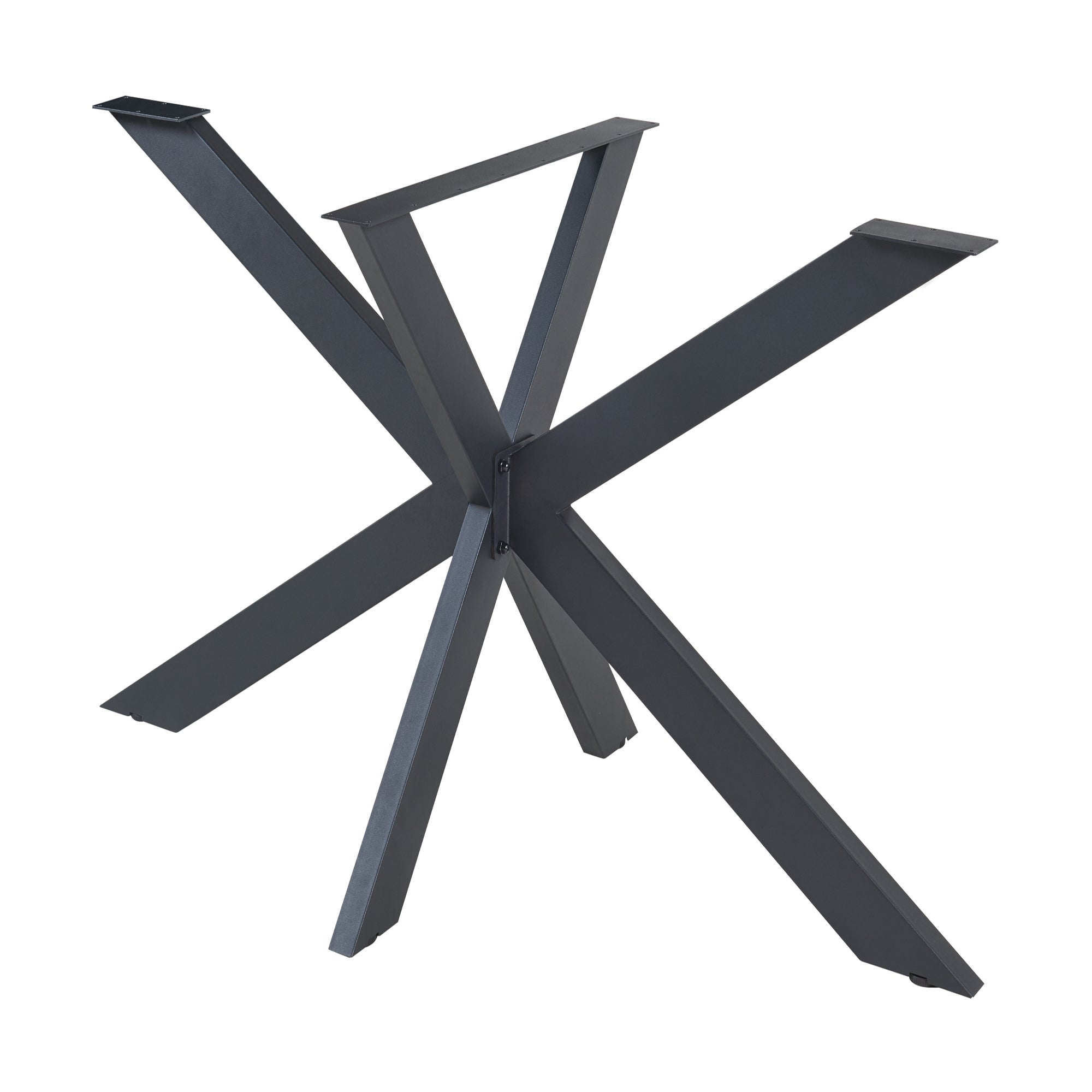 Gamba Centrale Oberau a Forma Stella per Tavolo Fai da te 85 x 85 x 71 cm Acciaio Nero [en.casa]