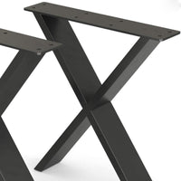 Set di 2 Gambe in Acciaio 'Maribo' a Forma di X per Mobili Fai da Te (AxL) 72 x 55 cm - Nero Opaco [en.casa]