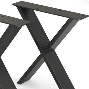 Set di 2 Gambe in Acciaio 'Maribo' a Forma di X per Mobili Fai da Te (AxL) 72 x 55 cm - Nero Opaco [en.casa]