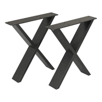 Set di 2 Gambe in Acciaio 'Maribo' a Forma di X per Mobili Fai da Te (AxL) 72 x 55 cm - Nero Opaco [en.casa]