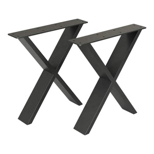 Set di 2 Gambe in Acciaio 'Maribo' a Forma di X per Mobili Fai da Te (AxL) 72 x 55 cm - Nero Opaco [en.casa]