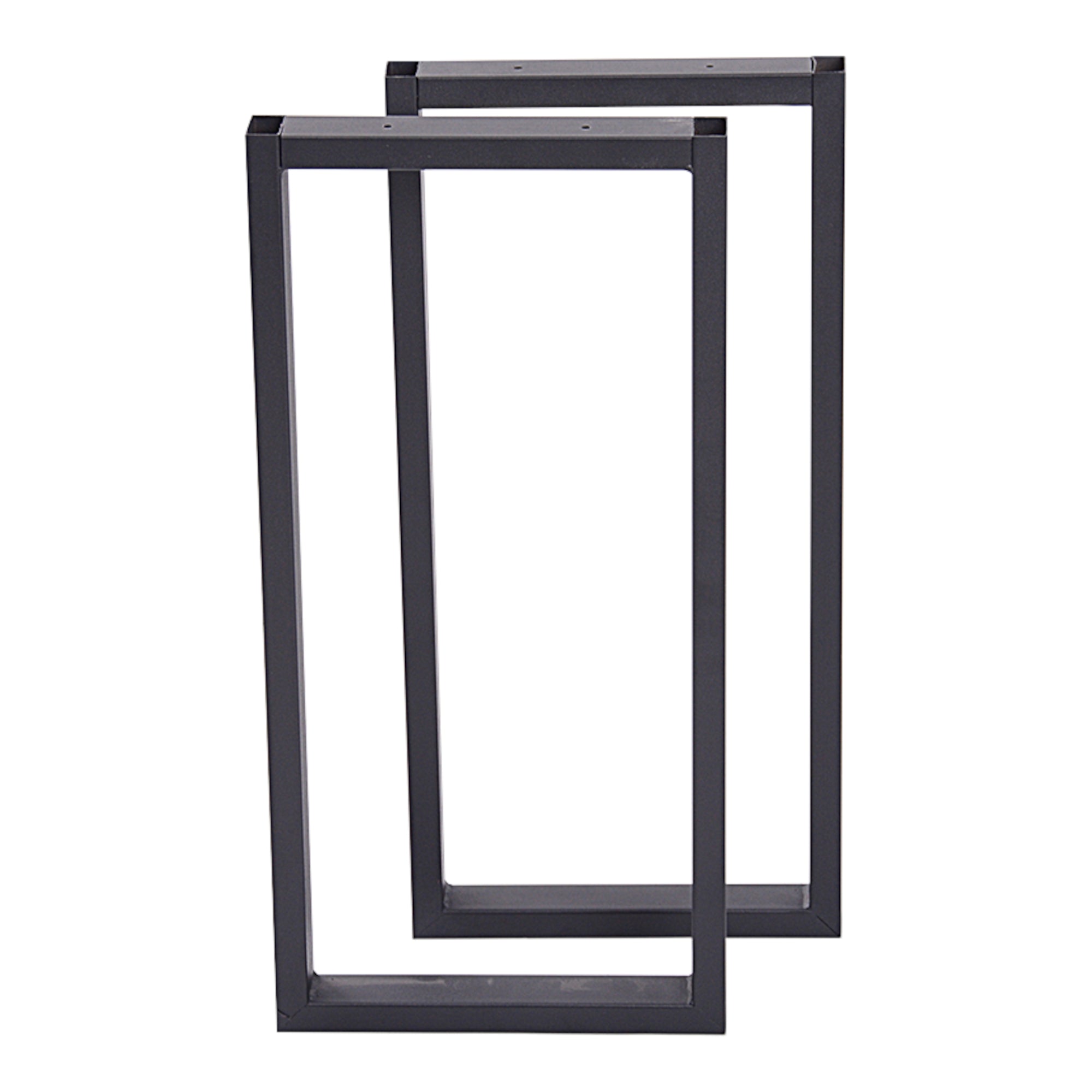 Set di 2 Gambe in Acciaio 'Møldrup' per Mobili Fai da Te (AxL) 56 x 27 cm Rettangolare - Nero Opaco [en.casa]