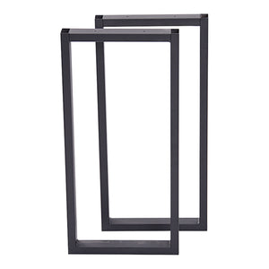 Set di 2 Gambe in Acciaio 'Møldrup' per Mobili Fai da Te (AxL) 56 x 27 cm Rettangolare - Nero Opaco [en.casa]