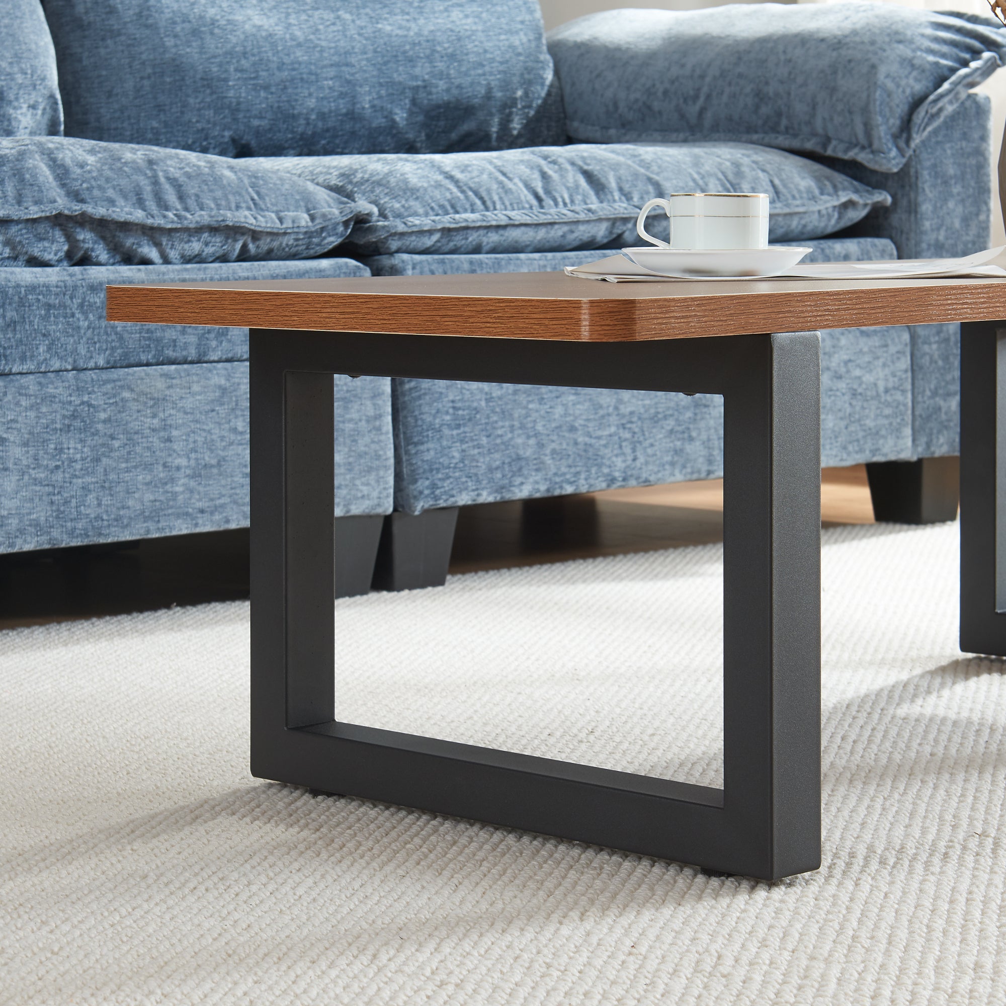 Set di 2 Gambe Quadrate Lunderskov per Mobili 'Fai da Te' - Altezza 35 cm - Acciaio Nero [en.casa]